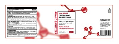 500ml Ndc: 77524-0020-4 (Miracle Origin Hand Sanitizer Molecular Shape(500ml))